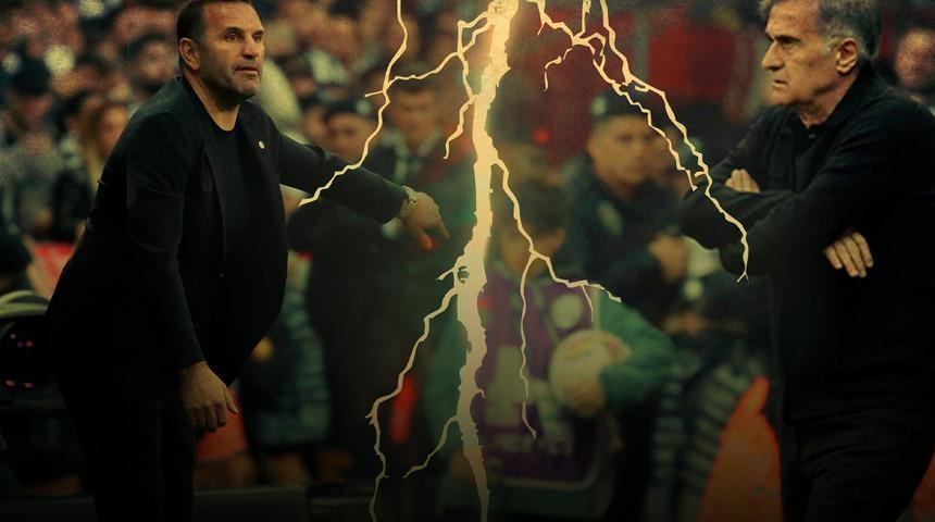 Beşiktaş Galatasaray derbisinde Şenol Güneş ile Okan Buruk tartıştı! Hakem oraya gitti ve...