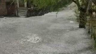 Görenler şaşkına döndü! Ceviz büyüklüğünde dolu yağdı