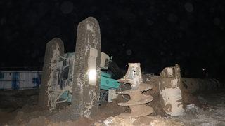 Edirne'de devrilen iş makinesinin operatörü yaralandı