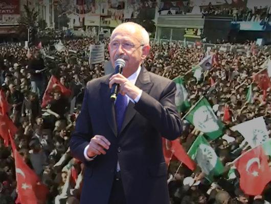 Kılıçdaroğlu'nun mitinginde dikkat çeken bayrak detayı: Yeşil Sol Parti ve CHP'liler...