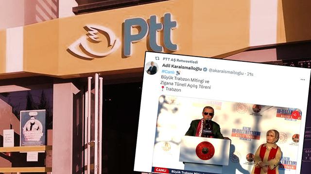 PTT'nin kurumsal hesabından AK Parti mitingi paylaşıldı, CHP'li Antmen isyan etti!