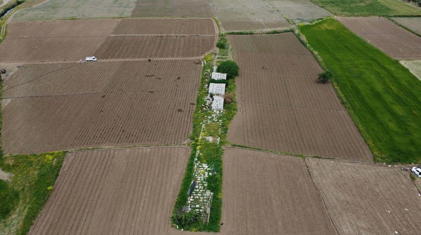 Domates tarlalarının arasında kaldı! Yaklaşık 2 bin yıllık...