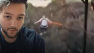 Boşanmasını kutlamak için 22 metreden atladı! Güvenlik ipi kopunca hastanelik oldu