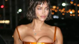 Irina Shayk yine çok cesur! Tülden elbise giyip iç çamaşırlı poz verdi