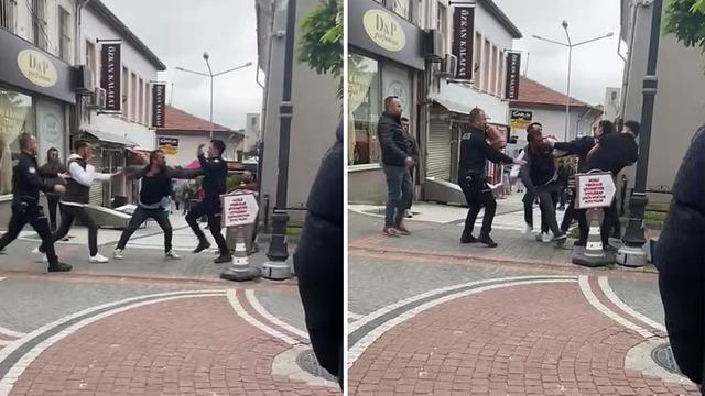 Polise yumruk attı, ortalık bir anda karıştı! O anlar kamerada
