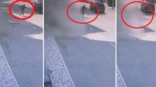 Yıkım sırasında bina çöktü, enkaz altında kalmaktan son anda kurtuldu! Korku dolu anlar kamerada