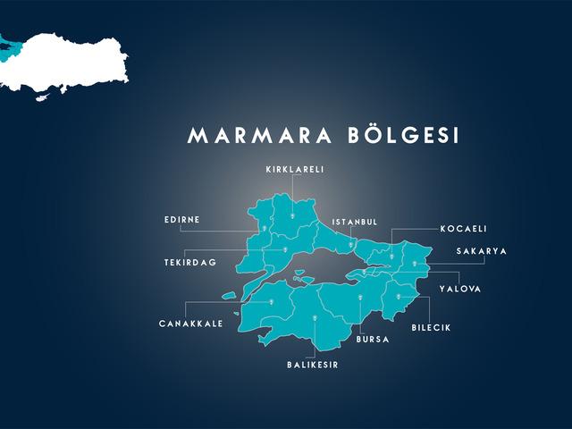 Marmara Bölgesi fiziki haritası nasıl? Dağ, ova, göl, akarsuları gösteren Marmara Bölgesi fiziki haritasında neler var?