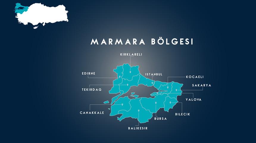 Marmara Bölgesi fiziki haritası nasıl? Dağ, ova, göl, akarsuları gösteren Marmara Bölgesi fiziki haritasında neler var?