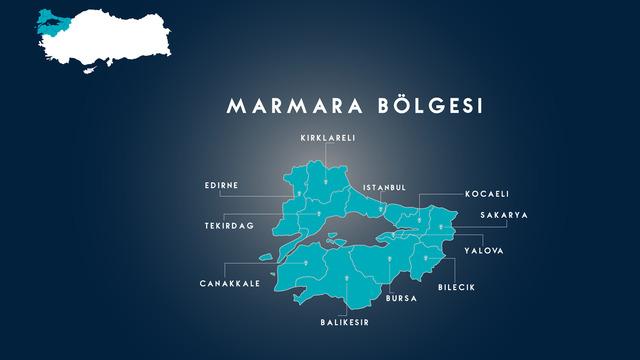 Marmara Bölgesi fiziki haritası nasıl? Dağ, ova, göl, akarsuları gösteren Marmara Bölgesi fiziki haritasında neler var?
