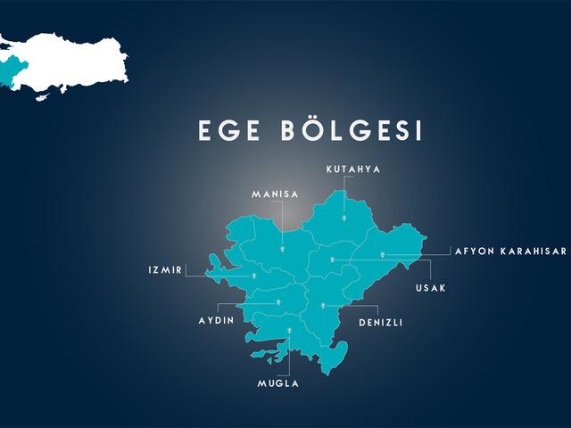 Ege Bölgesi fiziki haritası nasıl? Dağ, ova, göl, akarsuları gösteren Ege Bölgesi fiziki haritasında neler var?