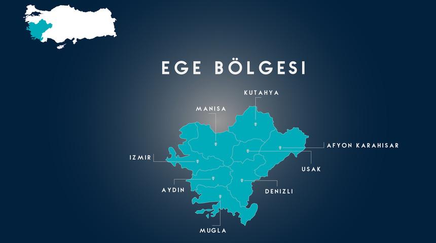 Ege Bölgesi fiziki haritası nasıl? Dağ, ova, göl, akarsuları gösteren Ege Bölgesi fiziki haritasında neler var?