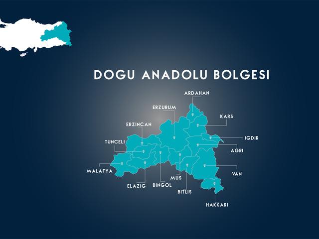 Doğu Anadolu Bölgesi fiziki haritası nasıl? Dağ, ova, göl, akarsuları gösteren Doğu Anadolu Bölgesi fiziki haritasında neler var?