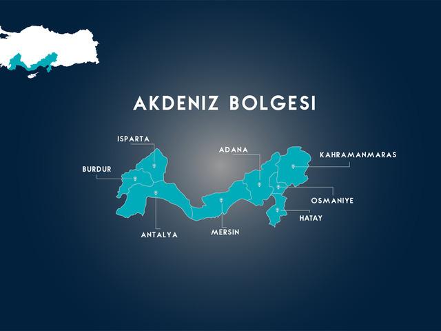 Akdeniz Bölgesi fiziki haritası nasıl? Dağ, ova, göl, akarsuları gösteren Akdeniz Bölgesi fiziki haritasında neler var?