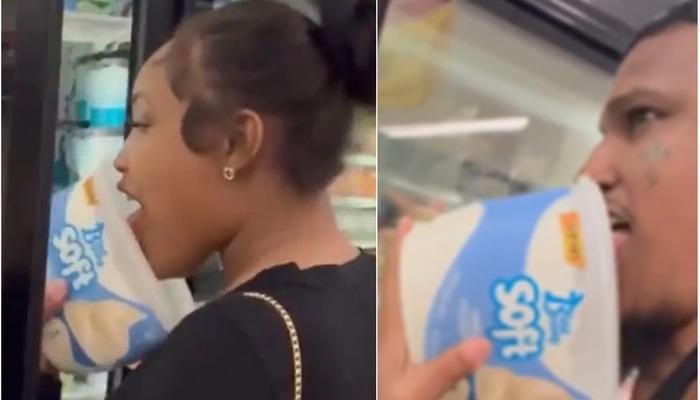 Dondurmanının kapağını açıp yaladılar! Sonra rafa geri koydular