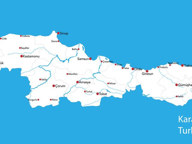 Karadeniz Bölgesi haritası nasıl? Karadeniz Bölgesi’ndeki illeri ve sınırları gösteren siyasi haritasında neler var?