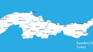 Karadeniz Bölgesi haritası nasıl? Karadeniz Bölgesi’ndeki illeri ve sınırları gösteren siyasi haritasında neler var?