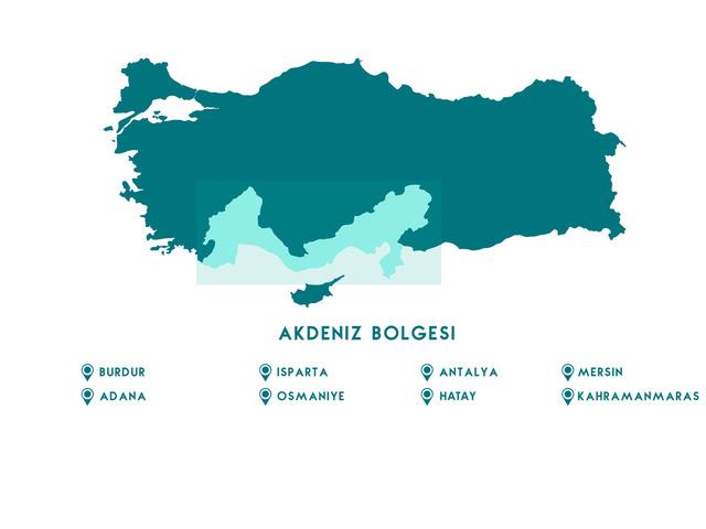 Akdeniz Bölgesi haritası nasıl? Akdeniz Bölgesi’ndeki illeri ve sınırları gösteren siyasi haritasında neler var?