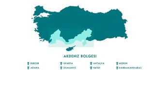Akdeniz Bölgesi haritası nasıl? Akdeniz Bölgesi’ndeki illeri ve sınırları gösteren siyasi haritasında neler var?