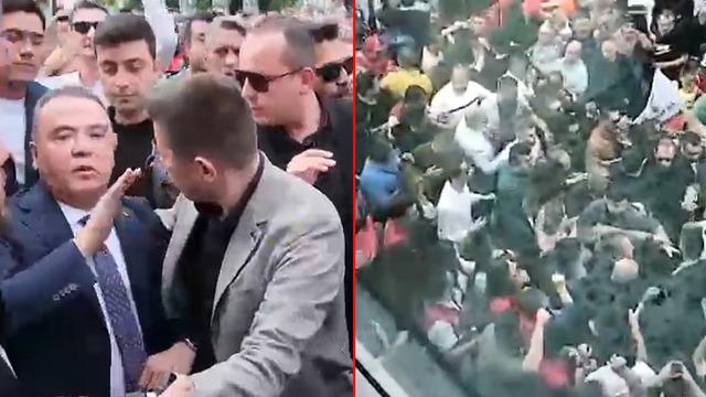 Antalya Büyükşehir Belediye Başkanı Muhittin Böcek’in esnaf ziyaretinde arbede: 'AK Partili gençler provoke etti, sataştı'