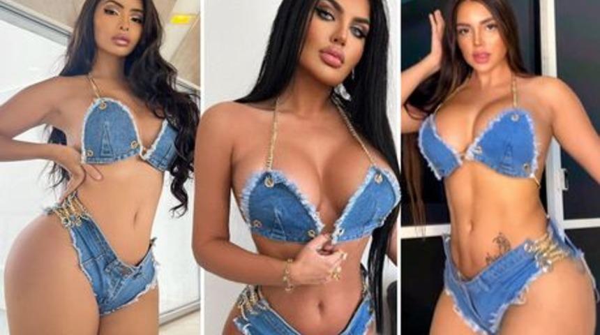 Sosyal medyanın yeni bikini trendi akın akın yayılıyor! Denim bikiniler tartışma yarattı
