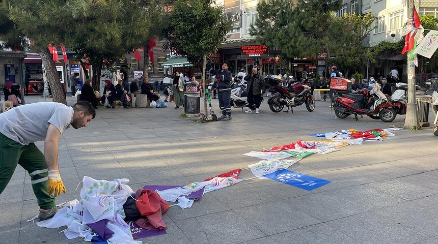 Siyasi propaganda serbestliği sona erdi! Partilerin bayrak ve pankartları toplandı