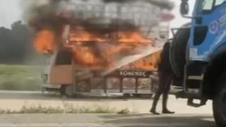 Bursa'da kokoreç aracı alev alev yandı! O anlar kamerada
