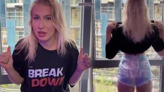 Sosyal medyada tepki çeken görüntüler! Evinin penceresinden inşaat işçilerine seslendi... Bluzunu yukarı kaldırıp göğüslerini gösterdi