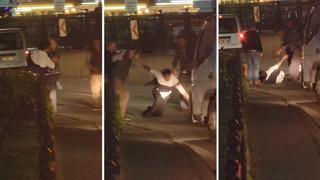 Yaptığı şeyi gören koştu! Yol ortasında tekme tokat meydan dayağı