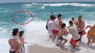 Alanya'da korku dolu anlar! Çırpınışlarını sahildekiler fark etti