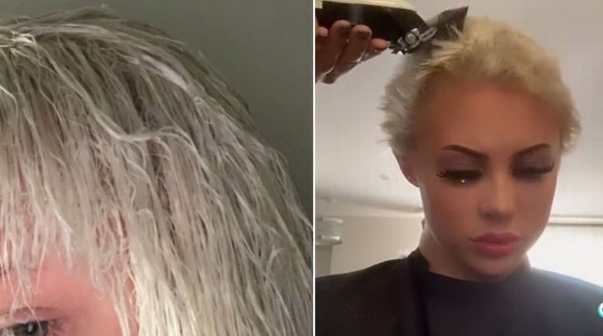 Evde sa&ccedil;ını boyaması h&uuml;sranla sonu&ccedil;landı! T&uuml;m sa&ccedil;ını tıraş etmek zorunda kaldı 