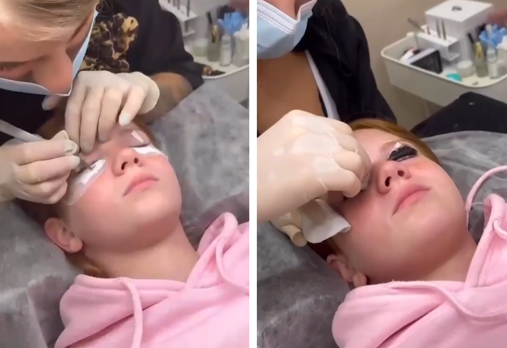 11 yaşındaki kızına kirpik liftingi yaptırdığı görüntüleri paylaşarak eleştirilerin hedefi oldu