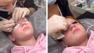 11 yaşındaki kızına kirpik liftingi yaptırdığı görüntüleri paylaşarak eleştirilerin hedefi oldu