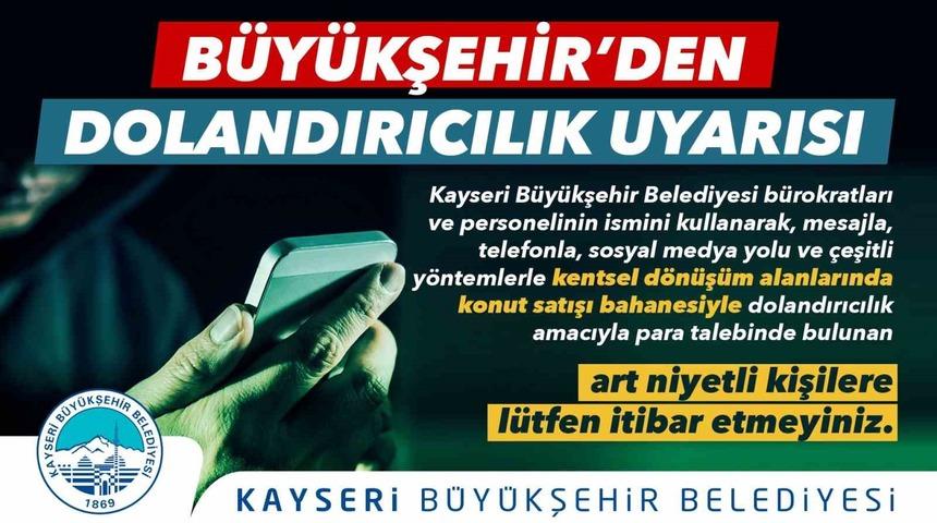 Büyükşehir’den ’dolandırıcılık’ uyarısı