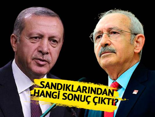 İşte Erdoğan ve Kılıçdaroğlu'nun sandıklarından çıkan sonuç