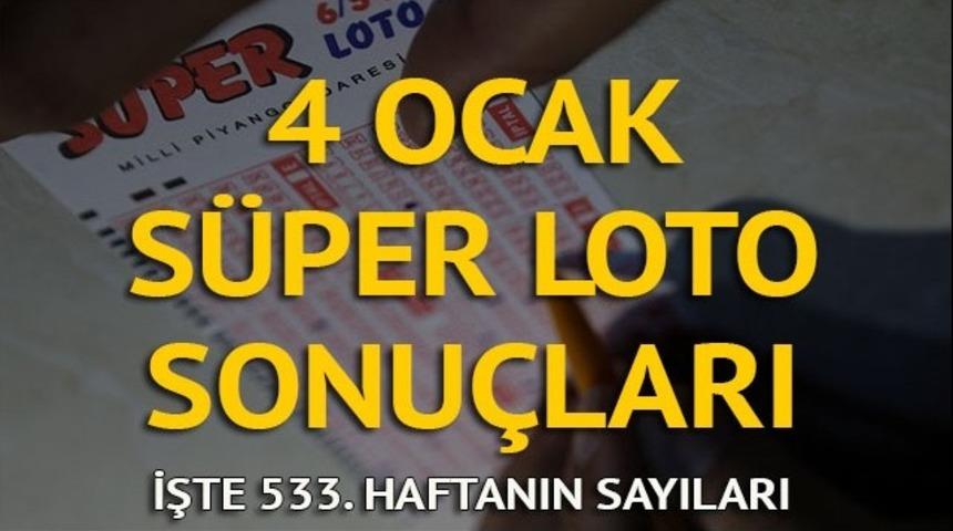 S&uuml;per Loto sonu&ccedil;ları 4 Ocak: S&uuml;per Loto devretti mi? İşte S&uuml;per Loto 533 hafta sonucu