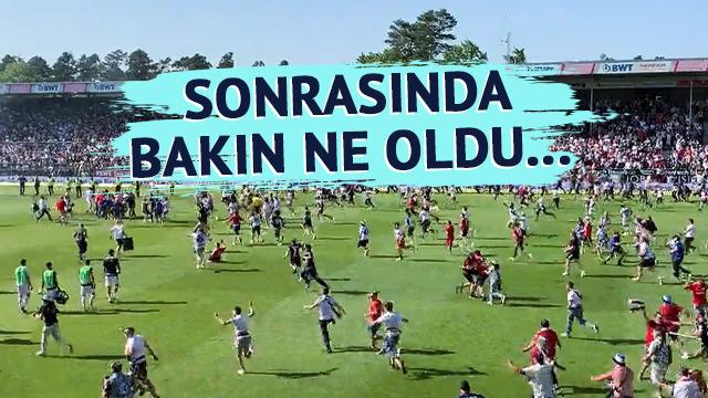 Almanya'da erken sevincin sonu hüsranla bitti! Üst lige çıktıklarını sanıp kutlama için sahaya girdiler ama...