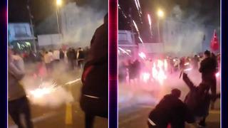 Seçim kutlamasında havai fişek kazası! Panik dolu anlar kamerada: Onlarca kişi sağa sola kaçıştı