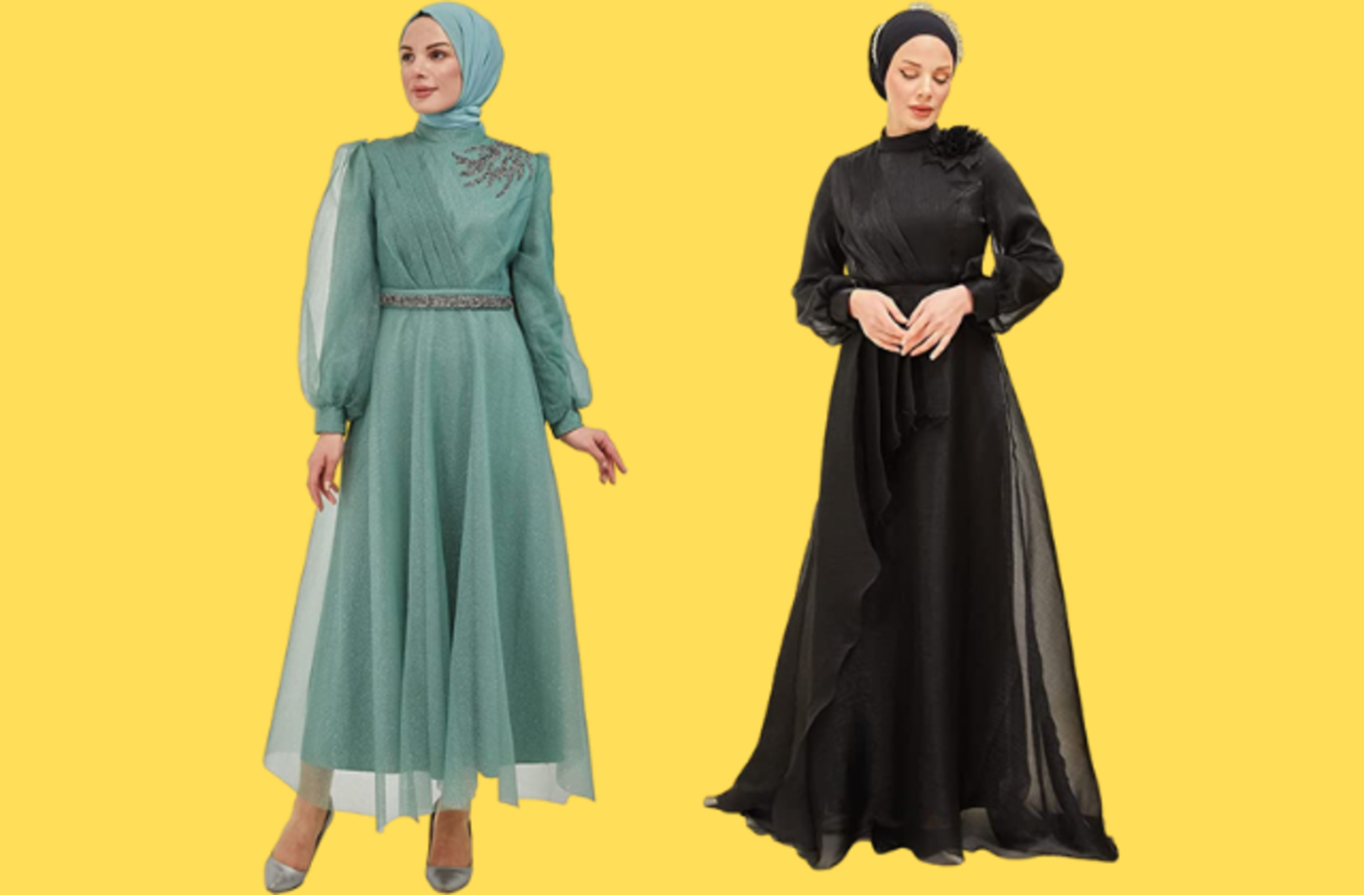 Tesettürlü kadınların davet ya da düğünlerde giyebileceği abiye kıyafetler