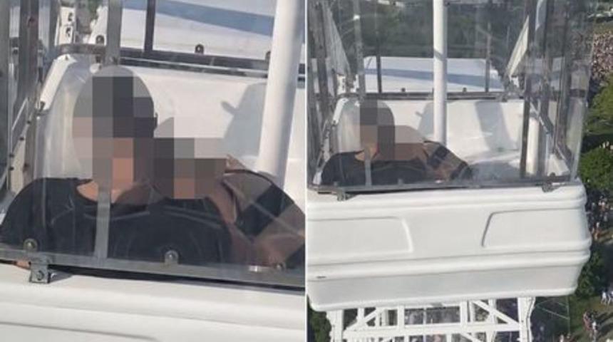 Görüntüler şaşkına çevirdi! Çevrelerindekilere aldırış etmeyen çift dönme dolapta cinsel ilişkiye girdi