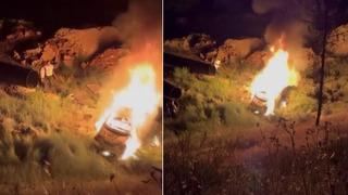 Gaziantep'te korkunç kaza! Uçuruma yuvarlanan otomobil alev topuna döndü: Ölü ve çok sayıda yaralı var