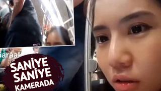 Sonunda bu da oldu! Tıkabasa dolu trende canlı yayın yapan fenomene böyle tepki gösterdi... Bir anda üzerine oturmaya çalıştı