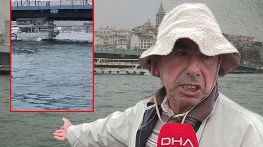 Galata Köprüsü'nde yürekleri ağza getiren anlar! Tekne, altından geçerken... "Köprü koptu, korktuk"