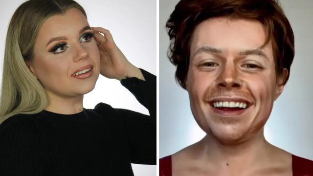 Makyajla yaşadığı değişimler herkesi şaşırtıyor! Bir anda başka bir insana dönüşüyor