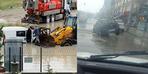 Şiddetli yağış Ankara'yı esir aldı! Mahsur kalanlar iş makineleriyle kurtarıldı