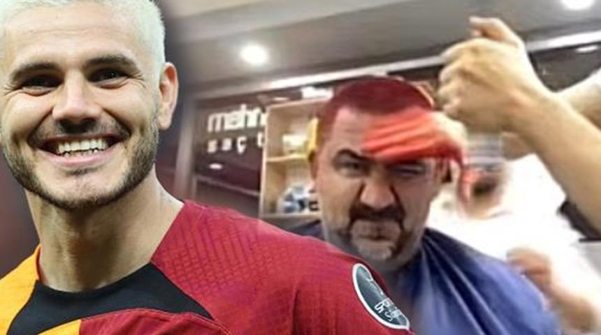 Ümit Özat sözünü tuttu ve saçını kırmızıya boyadı! Galatasaray'da Icardi'nin çağrısını dayanamayıp canlı yayında yapacağını yaptı