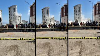 Yıkımı yapılan ağır hasarlı bina sağlam evin üzerine devrildi! Korku dolu anlar kamerada