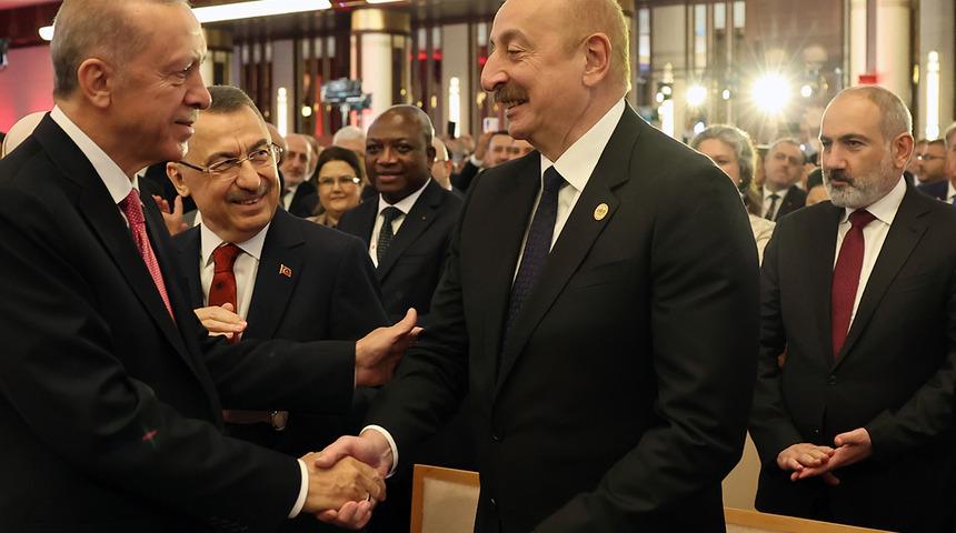 Cumhurbaşkanı Erdoğan'ın Göreve Başlama Töreni'nde dikkat çeken kare! Aliyev ve Paşinyan...