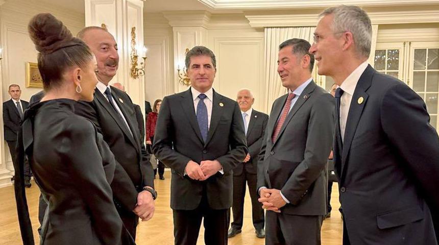 Sosyal medyada gündem olan fotoğraf! Sinan Oğan, İlham Aliyev, Stoltenberg ve Neçirvan Barzani...