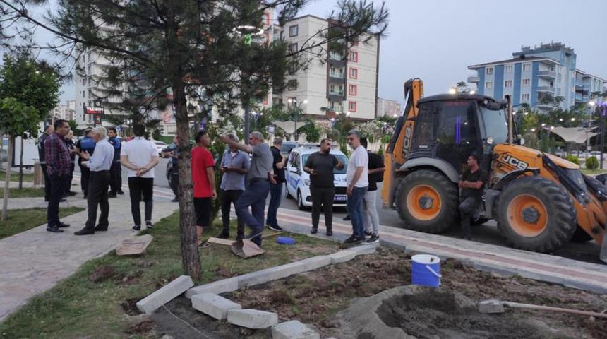 Yeşil alanda yapılacak taksi durağına vatandaşlardan tepki!