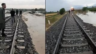 Denizli'de faciadan dönüldü! Koşarak trenin önünü kesip, durdurdular